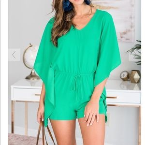Feeling So Fun Romper, Emerald